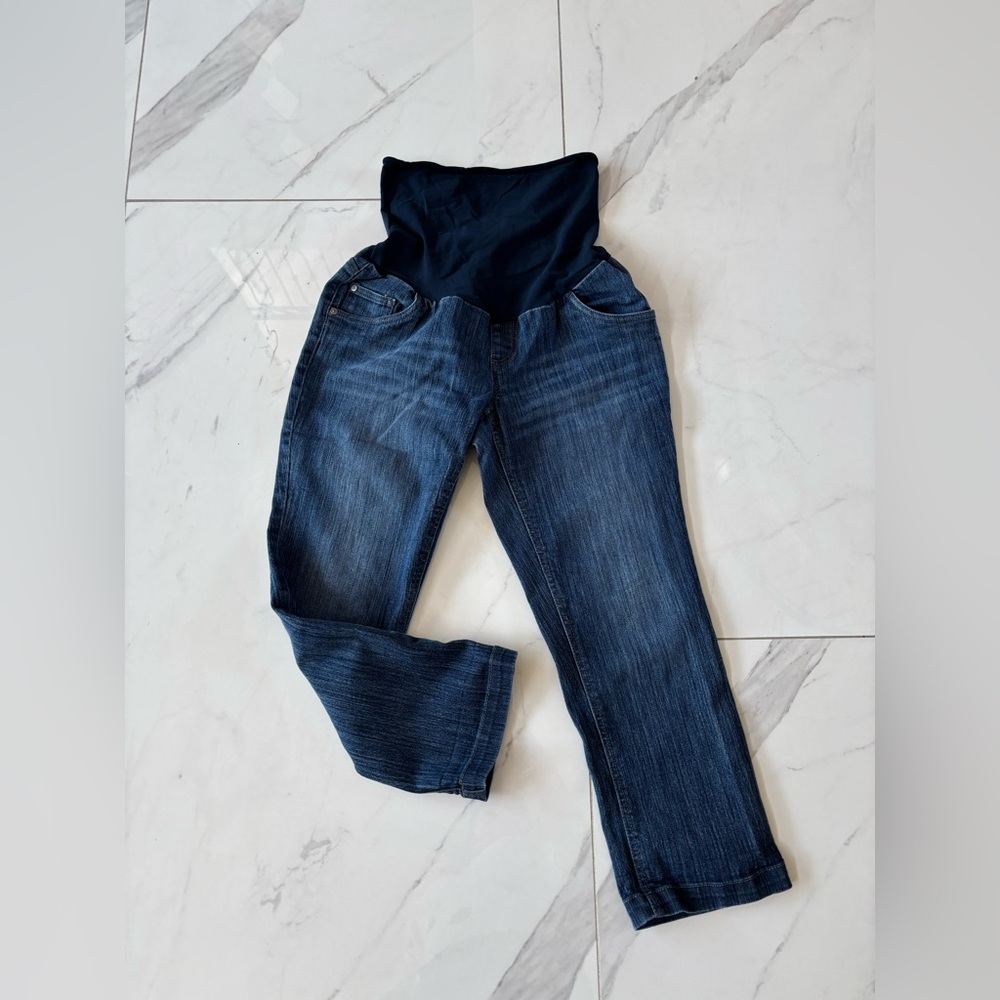 Two Hearts Maternity Women's Blue ankle Jeans - Picture 2 of 8